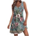 thumbnail image 1 of Ovzne Robes Grande Taille pour Femmes aux Formes Robe pour Femme Robe d'Été Décontractée Mode à Imprimé avec Poche Sans Manches à Col en V Robe Maxi Grande Taille Imprimée Liquidation, 1 of 5