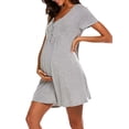 thumbnail image 4 of Jchiup Labor Delivery Dress Maternity Short Sleeve Nursing Nightgowns, 4 of 6
