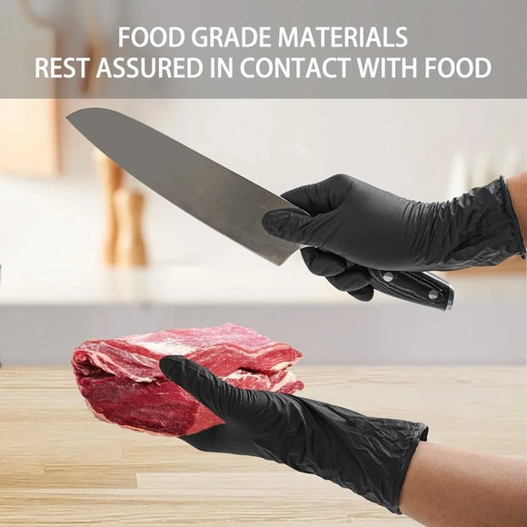 Daily Essen [Canadian Brand] Nitrile Disposable Gloves 5 Mil Extra Strength Latex-Free, Powder-Free, Textured Fingertips, Industrial Grade