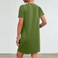 thumbnail image 3 of Timegard Robes de Maison pour Femmes Col Ras du Cou Manches Courtes Coupe Ajustée Couleur Unie Décontractée Confortable Robe Poches, 3 of 7