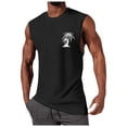thumbnail image 2 of Summer Fashion Men's Vest Coconut Tree Small Pattern Shoulder Design Minimalist Style Casual Sleeveless Top, 2 of 6