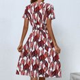 thumbnail image 4 of Mefallenssiah Woman Summer Printing V-Neck Short Sleeve Dress, 4 of 8