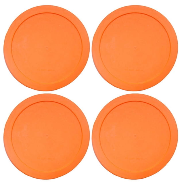 Idb | Lids For Pyrex And Anchor Round Glass Containers 2-Cups Orange-4Pk