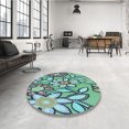 thumbnail image 4 of Ahgly Tapis Rectangulaire Lavable en Machine Turquoise Vert, 5 Pieds x 8 Pieds, 4 of 7