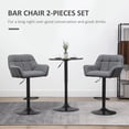 thumbnail image 4 of HOMCOM Adjustable Bar Stools Set of 2, Swivel Tufted Fabric Barstools, 4 of 10