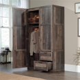 thumbnail image 4 of Pemberly Row Armoire Garde-Robe en Bois d'Ingénierie en Pin Rustique Récupéré/brun, 4 of 14
