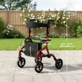 thumbnail image 3 of HOMCOM Foldable Rollator Walker with Seat for Seniors, 4 Wheeled Walker, 3 of 10