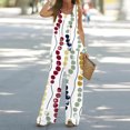 thumbnail image 2 of Mikilon Ensemble Stylé pour Femme 2 Pcs Décontracté Ample Débardeur Imprimé Pantalon Long Sans Manches Col Rond Haut/chemise Ensemble Blanc G, 2 of 5