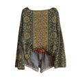 thumbnail image 1 of WTXUE Chandail Fair Isle pour Femmes Impression Artistique Vintage Fair Isle Chandail Rétro Chemisiers Légers Hauts Boho Tricot Rétro Automne Décontracté Ample Col Rond Manches Longues Chandail Surdimensionné Hauts Vert Noirâtre S, 1 of 4