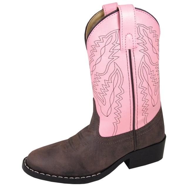 Kid's Monterey Brown/Pink Cowboy Boot