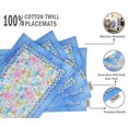 thumbnail image 4 of Vargottam Napperons - Napperon pour Table à Manger, Ensemble de 4 - Serviette en Coton Imprimée et Réversible - Napperons d'Intérieur pour Table de Salle à Manger à la Maison et en Cuisine - Fleur Aquarelle (Bleu Pâle), 4 of 5