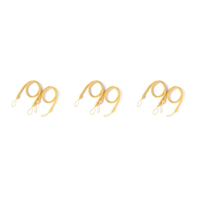 Shengyu 1/2/3/5 2 Pieces Home Hotel Polyester Curtain Holdback Living Room Bedroom Drape Tieback Decorative Holder Waved Rope Decor Gold 3PCS
