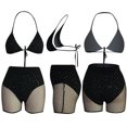 thumbnail image 4 of Women Rhinestone Crystal Diamond Push-up Bikini Set Bathing Swimsuit Swimwear, 4 of 9