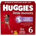 thumbnail image 1 of Huggies Little Movers Baby Diapers ,Mega colossal pack , Size 6 (35+ lbs), 84 Count, 1 of 9