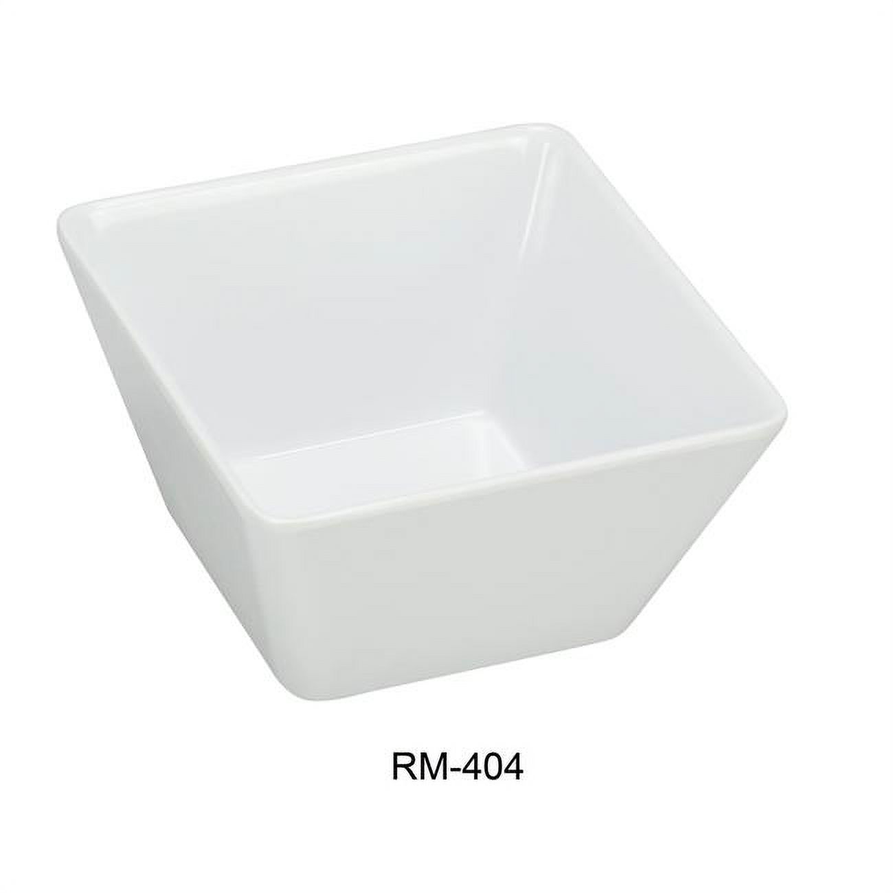 Yanco Rome Square Bowl, 10 oz Capacity, Square Shape, White, Melamine Material, Pack of 72