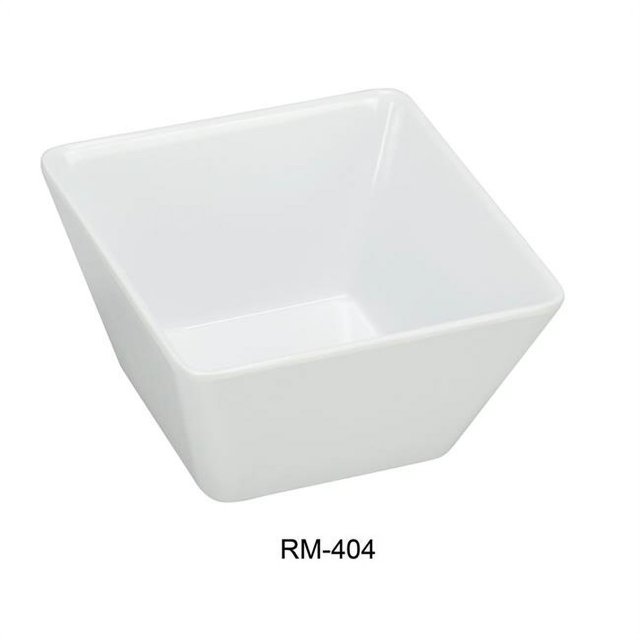 Yanco Rome Square Bowl, 10 oz Capacity, Square Shape, White, Melamine Material, Pack of 72