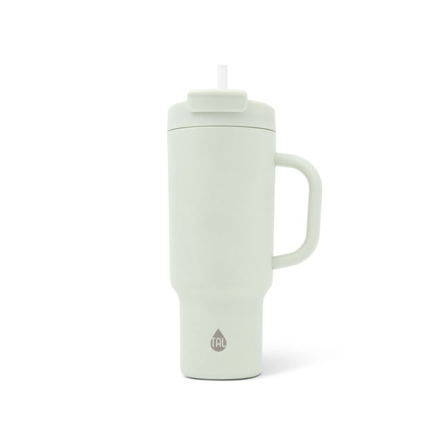 TAL 40OZ HUDSON Bouteille d'Eau en Écume de Mer avec un Corps en Acier Inoxydable Haut Couleur Écume de Mer, Poignée Latérale Robuste et Couvercle Résistant aux Fuites avec Paille Relevable, avec Isolation à Double Paroi pour Garder les Boissons Chaudes Ou Froides pendant des Heures, Convient à une Hydratation portable pendant les Entraînements Ou les Déplacements.