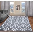 thumbnail image 1 of A2Z Trendy 7984 Symetrical Diamond Transitional Medium Living Room Silver Grey Soft Area Rug Tapis Carpet, 1 of 5