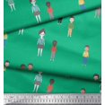 thumbnail image 3 of Soimoi Blue polyester Crepe Fabric Human Group Print Fabric by Yard 42 Inch Wide, 3 of 3