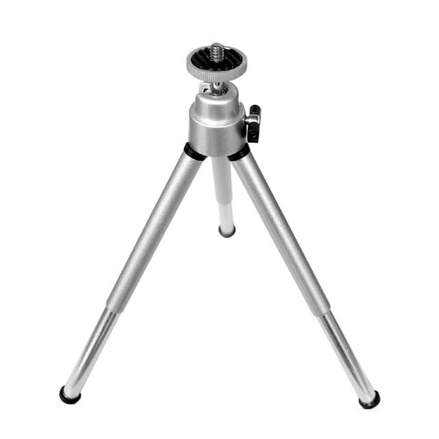 Trépied de Téléphone Réglable pour Diffusion en Direct, Caméra, Trépied de Téléphone Réglable, Dessous-de-Plat Portable de Bureau pour Photographie, Support Mobile, Argent