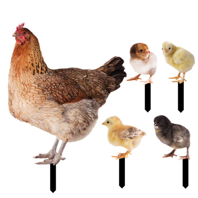SHISUYAN 1 Set Lawn Chicken Stake Simulation Chicken Yards Art Sign Hen Sign Small Chick Stake