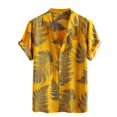 thumbnail image 3 of Birdeem Chemise à Manches Courtes pour Hommes, Mode Décontractée, Imprimé Feuille d'Érable, 3 of 10
