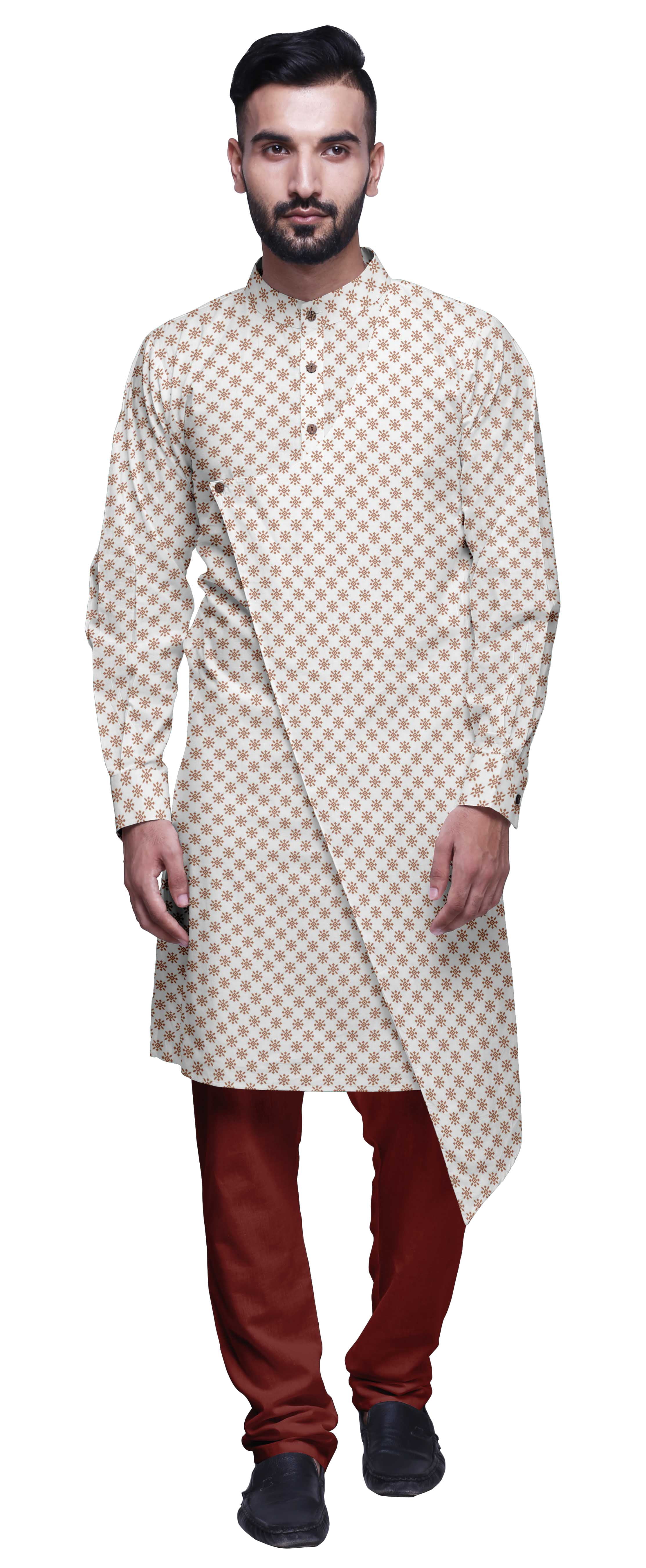 Atasi Kurta Imprimé de Designer pour Garçons Ensemble Kurta Pyjama Décontracté Vêtements d'Été