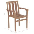 thumbnail image 5 of vidaXL Chaises de Jardin Empilables 6 Pcs Bois de Teck Massif, 5 of 5