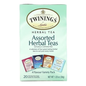 Twinings Assortiment naturellement des sacs de thé à base de caféine, 20 BG (Boîte de 6)