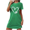 thumbnail image 1 of Rbaofujie Pyjama pour Filles Nuisette Courte Surdimensionnée pour Femmes Imprimée à Col Rond et Manches Courtes Robe Vêtements de Nuit pour Femmes, 1 of 4