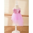 thumbnail image 4 of Jizyo Robe de Danse Lyrique à Sequins pour Filles Robe Tutu de Ballet Dos Croisé Justaucorps de Gym une Pièce Tenues de Danse Rose m, 4 of 7