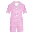 thumbnail image 4 of Yuyuzo Pajama Sets for Women 2 Piece Short Sleeve Button down Shirts Lounge Sets Color Block Soft Pj Sets, 4 of 4