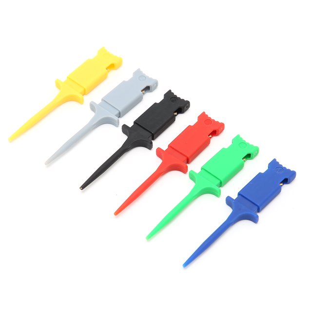 Peahefy Crochet de Test Crochet de Sonde de Test, 6pcs Crochet de Test Mini IC Testing Clip Set PA Couleur Multiple pour Réparer la Maintenance