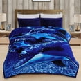 thumbnail image 1 of JML Couverture en Molleton Peluche Doux pour Lit Grand 75"x87 Pouces 5 Lb, Couverture Raschel 2 Plis Lion&Dolphin, 1 of 7