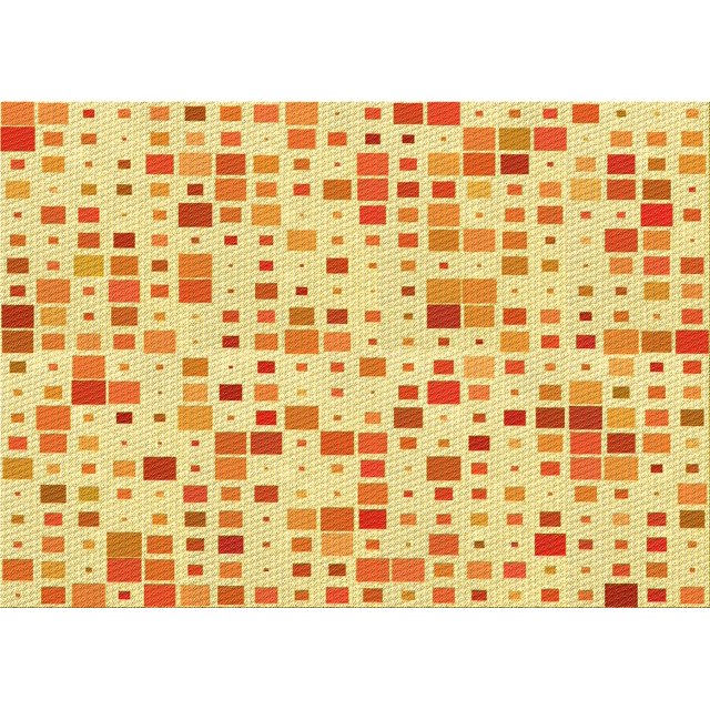 Ahgly Company Machine Washable Indoor Rectangle Transitional Neon Orange Area Rugs, 7' x 10'