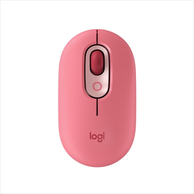 Logitech POP Mouse, , Compact and Portable Wireless Bluetooth Mouse With Programmable Buttons and Quiet Clicks - Heartbreaker Rose