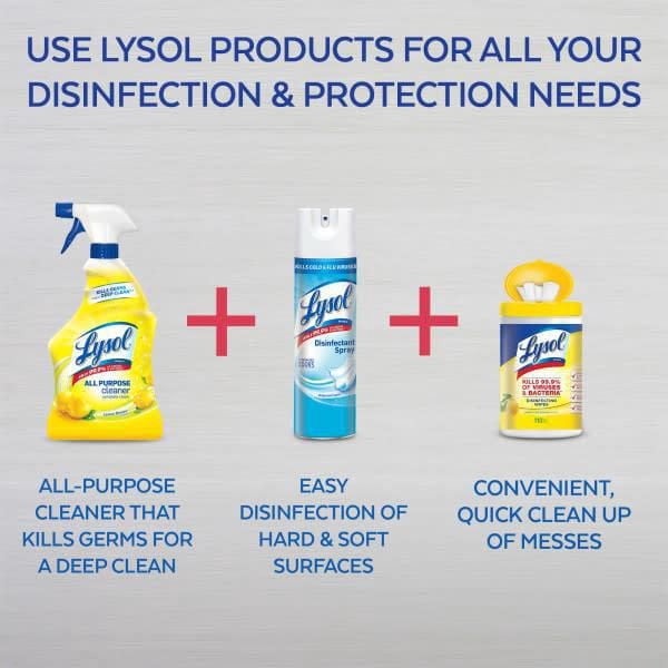 Lysol® All Purpose Cleaner, Multi-surface cleaner trigger, Lemon, Powerful Cleaning & Freshening, 650 mL