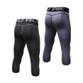thumbnail image 2 of Graflsoa Men's 2-Pack Performance Training Leggings - Quick-Dry, Breathable, Stretchable Workout Pants with Patchwork Design for Gym, Running, and Daily Wear (EU: XL, Black-Grey + Grey), 2 of 6