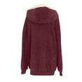thumbnail image 5 of Heliisoer Plus Women Size Winter Warm Loose Plush Zip Hooded Jacket Coat, 5 of 5