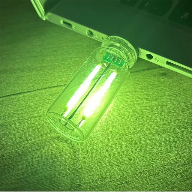 Todaioua USB LED Car Interior Atmosphere Light, Plug-in USB Automotive Ambient Lighting Retro Lamps, Retro Ceramic LED Glass Bottle Nightlight for Car, Bedroom - Touch Control