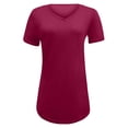 thumbnail image 3 of CEHVOM Fashion Woman V-Neck Short Sleeve Tops T-Shirt Summer Solid Loose Blouse, 3 of 5