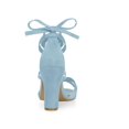 thumbnail image 4 of BLISSFUL STEP Women's Open Toe Lace-Up High Block Heeled Sandals Sky Blue (Size 7), 4 of 7