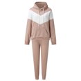 thumbnail image 3 of Long Sleeve Tops Ladies Fashion Slim Sports Long Sleeve Two-piece Color Block Sweatshirt Set, 3 of 5