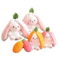 thumbnail image 2 of 18cm Cosplay Strawberry Carrot Rabbit Plush Toy Stuffed Creative Bag into Fruit Transform Baby Cuddly Bunny Plushie Doll For Kid 18cm Strawberry Rabbit, 2 of 6