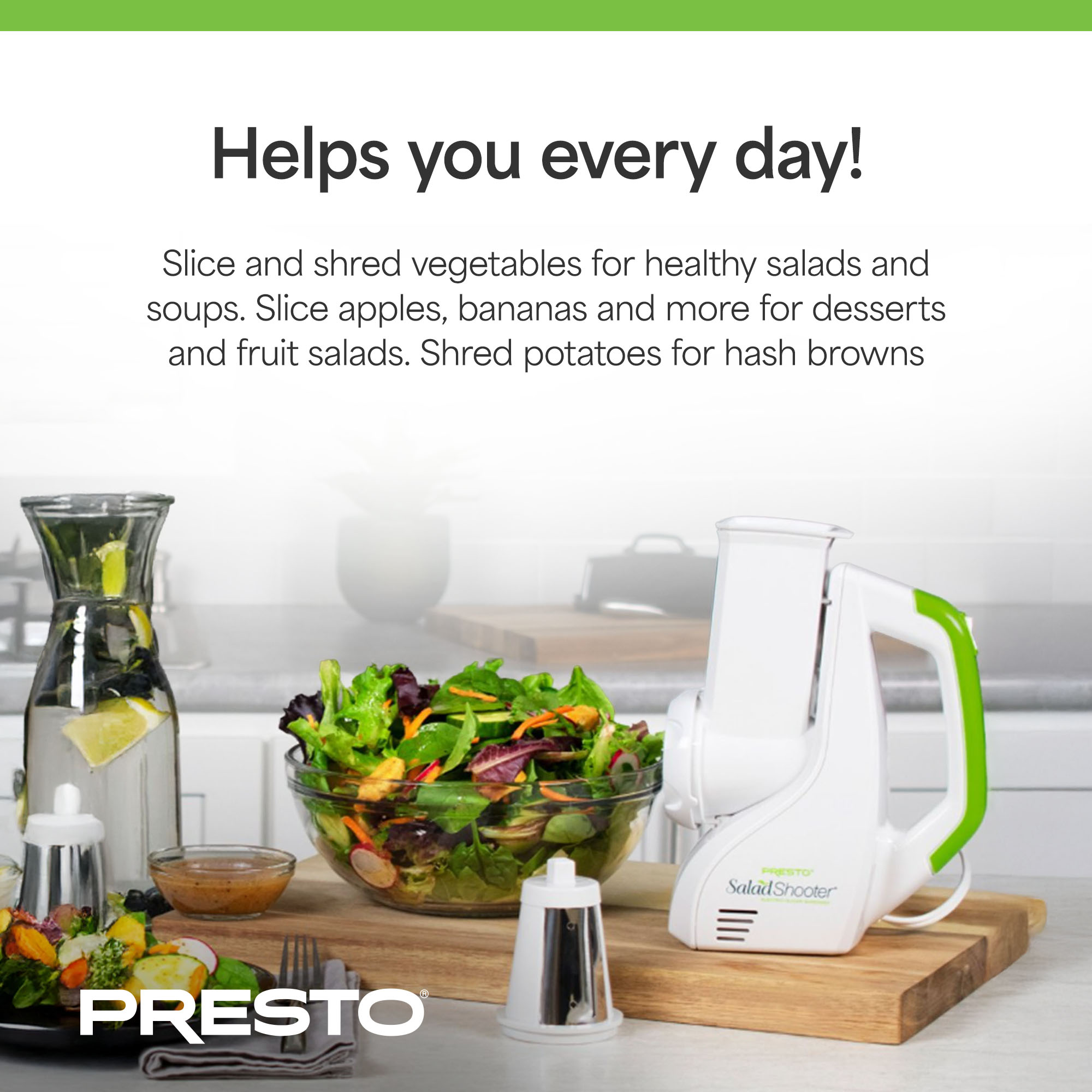 Presto 02910 SaladShooter Electric Slicer/Shredder, Handheld Food