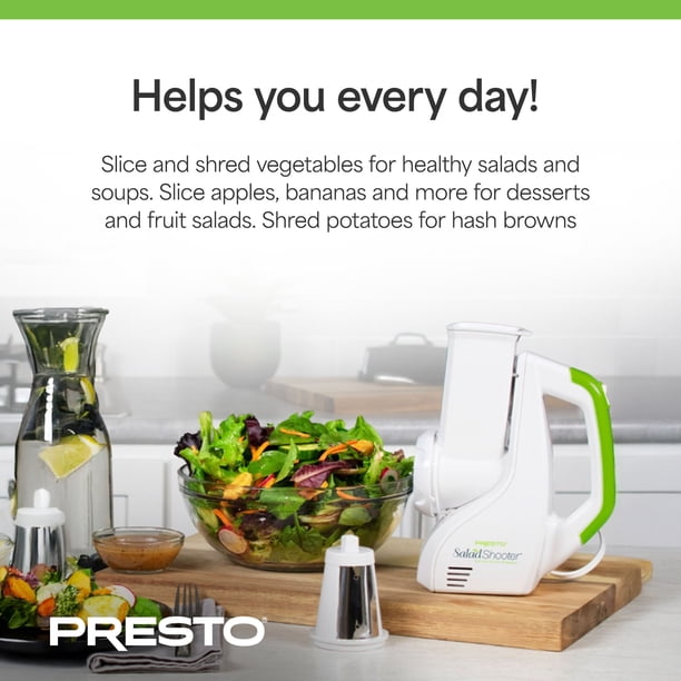 Presto 02910 SaladShooter Electric Slicer/Shredder, Handheld Food
