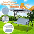 thumbnail image 1 of Outdoor Swing Canopy Replacement Cover - Heavy Duty Waterproof & Windproof 3-Seater Top Cover for Patio Swing Chairs - UV Protection Rip-Proof Garden Swing Cover 98"x 73"x 7" for Backyard, Porch, 1 of 9