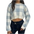 thumbnail image 1 of cfhntfmh Cropped Sweaters for Women 2024 Fall Trendy Oversized Sweaters Long Sleeve Round Neck Pullover Tops, 1 of 3