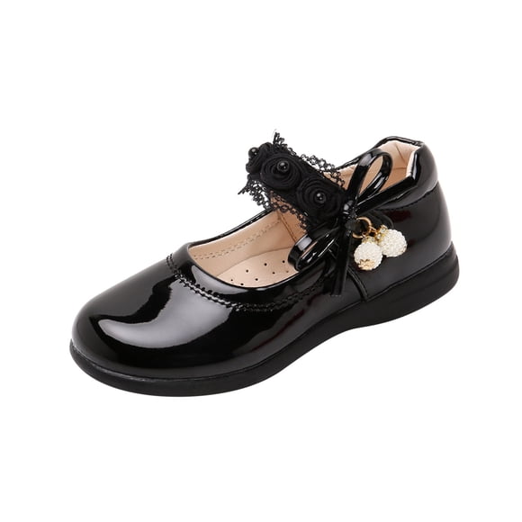 Pisexur Toddler Princess Dress Shoes Flower Girl Shoes for Weeding Cute Toddler Mary Jane Shoes Lace Flore Ballet Flat for Walking, Jumping 3-12T