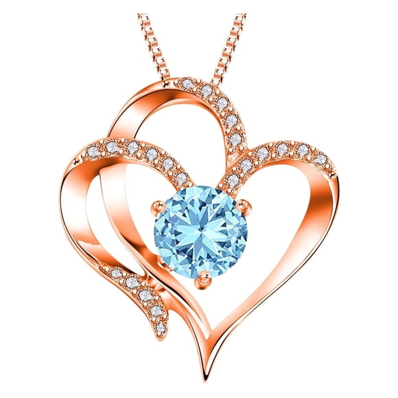 Iumwxz Birth Month Birthstone Necklace For Women Girls, Alloy Heart Necklace Pendant Mother Daughter Necklace Birthday Jewelry Gifts For Ladies Mom Grandma Teens With